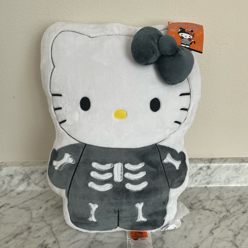 NEW 2024 Hello Kitty Halloween 18” Skeleton Decorative Pillow
